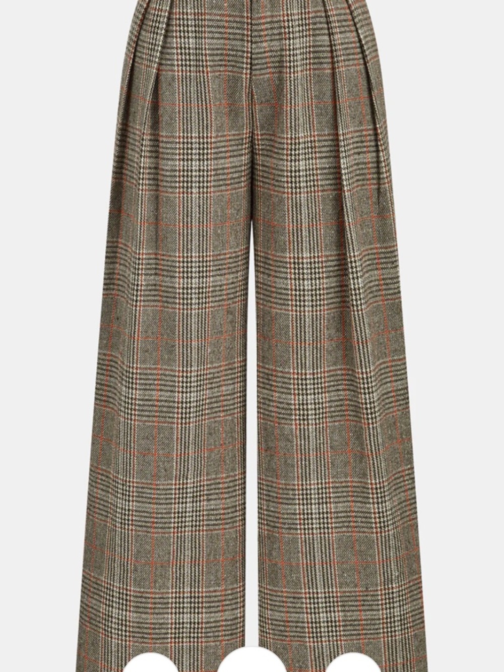 Commense Belted Plaid High-Waisted Pants NWT Brown L